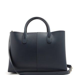 Mansur Gavriel Navy Blue Mini Calf Folded Tote Bag